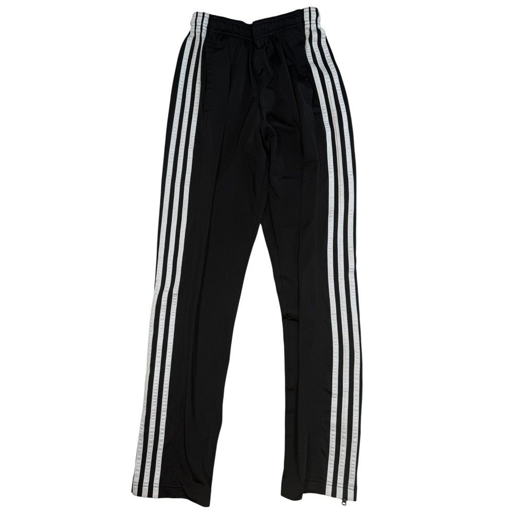 Adidas Track Pants Mens Small Black White 3 Stripe Ankle Zip Athletic Joggers